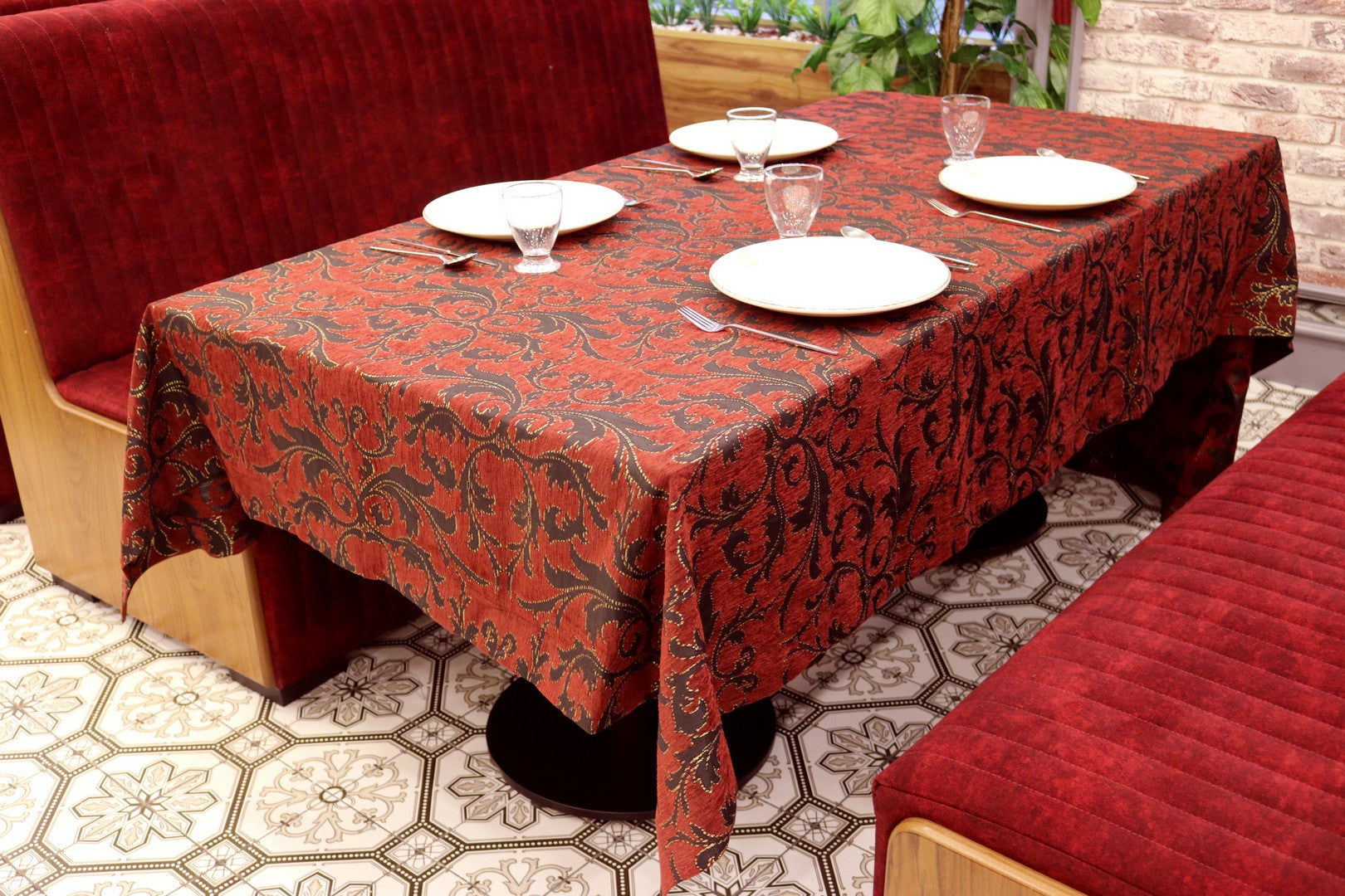 Cкатертина шенілова Kayra Verona 160x285 cм - Червоний