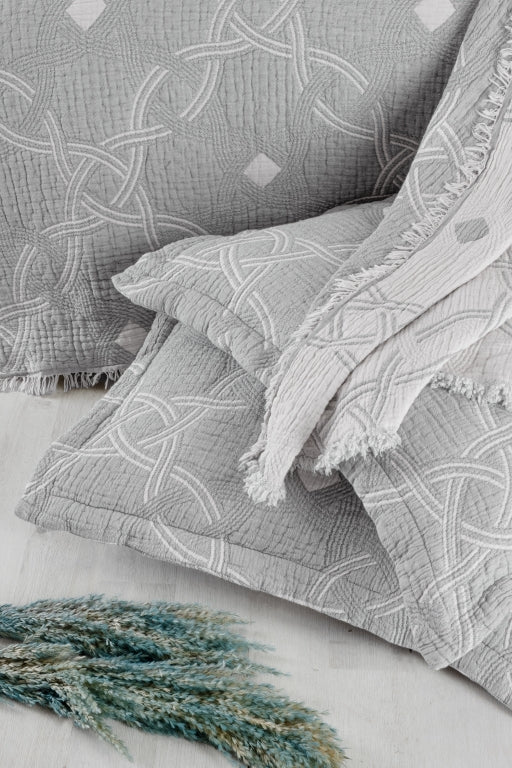 Муслінове покривало з наволочками First Choice Blooming 240 х 260 см. Montela Grey
