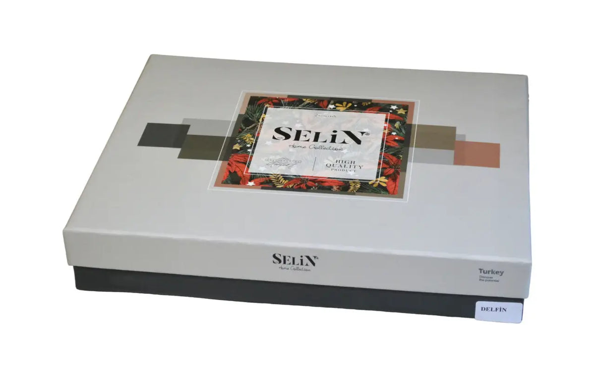 Cкатертина Selin Elfida Set 160×350+12 серветок кремова