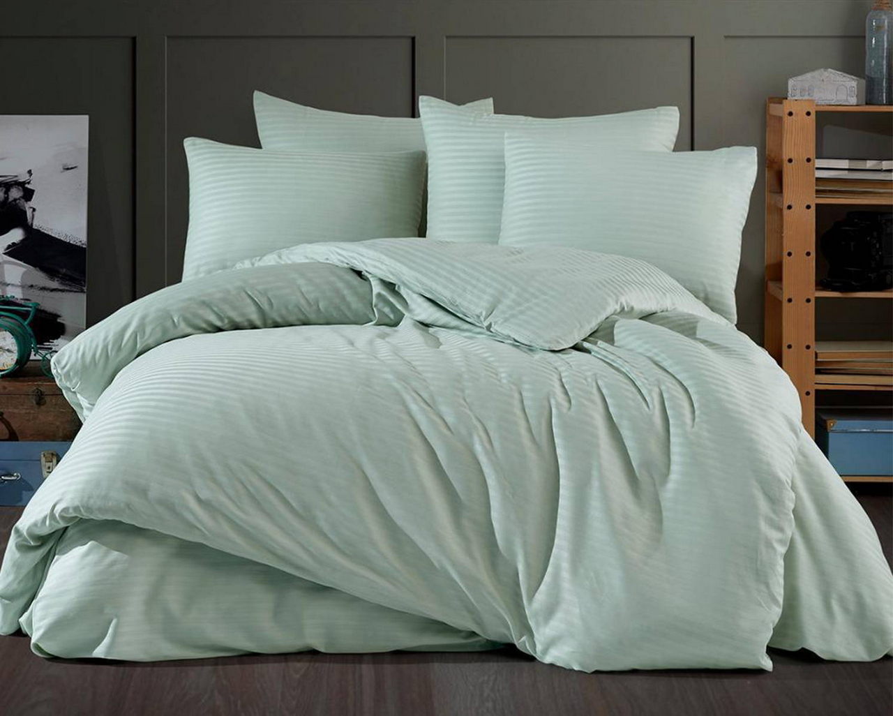 Постільна білизна Venica Mascuse Satin 200х220 см, простирадло 180х200+30 см Mint