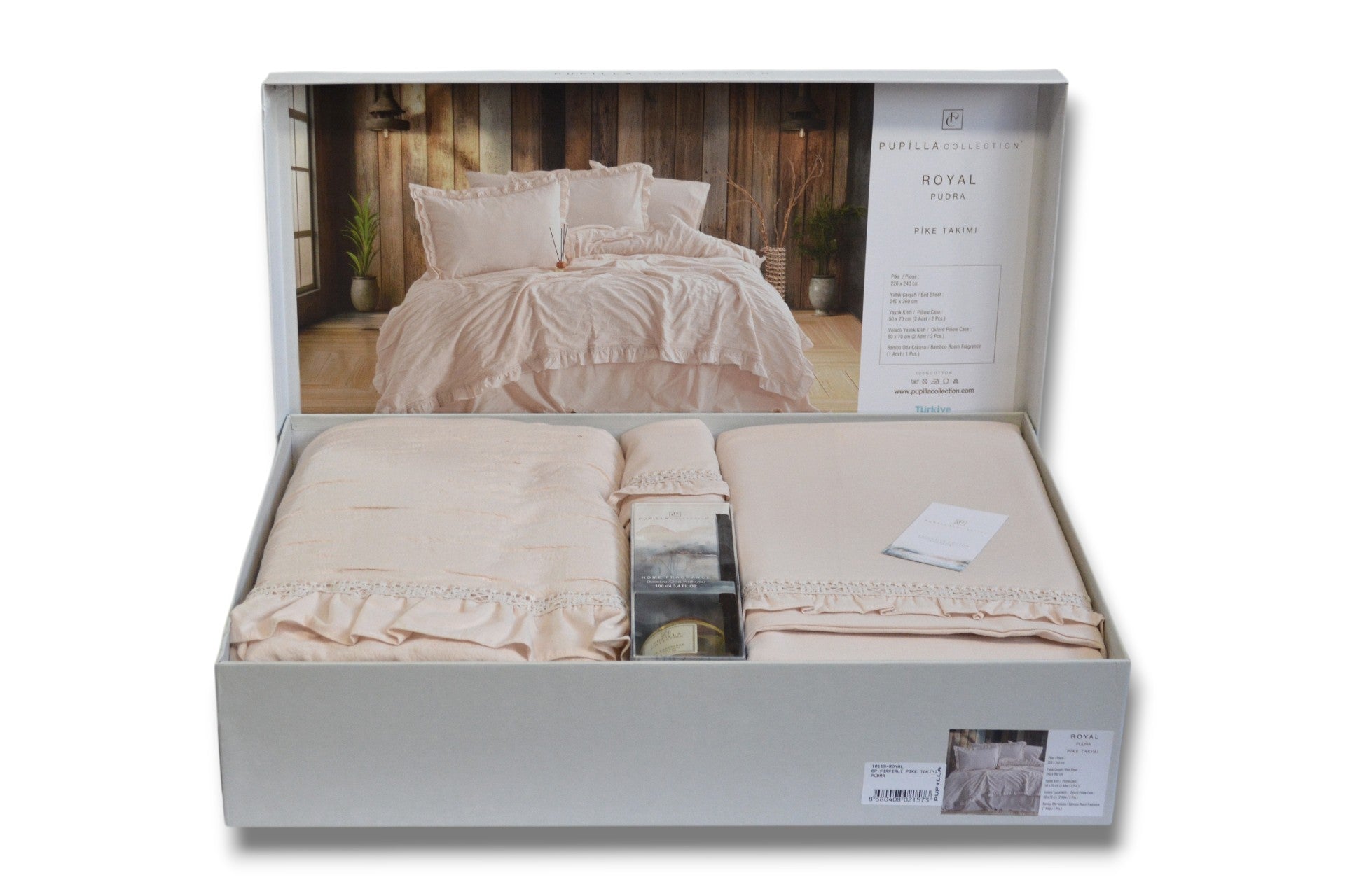 Комплект постільної білизни з покривалом Pupilla Royal 220 x 240 см. Pudra