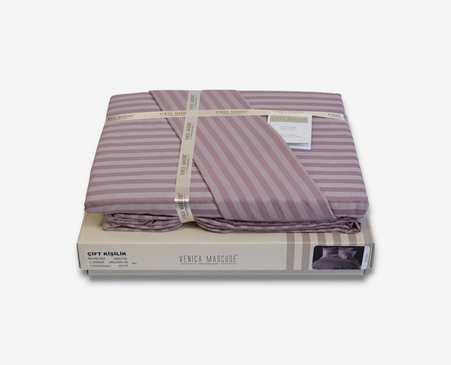 Постільна білизна Venica Mascuse Satin 200х220 см, простирадло 180х200+30 см Murdum