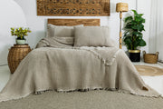 Вафельне покривало з наволочками Saheser Norah 240 х 260 см. Beige
