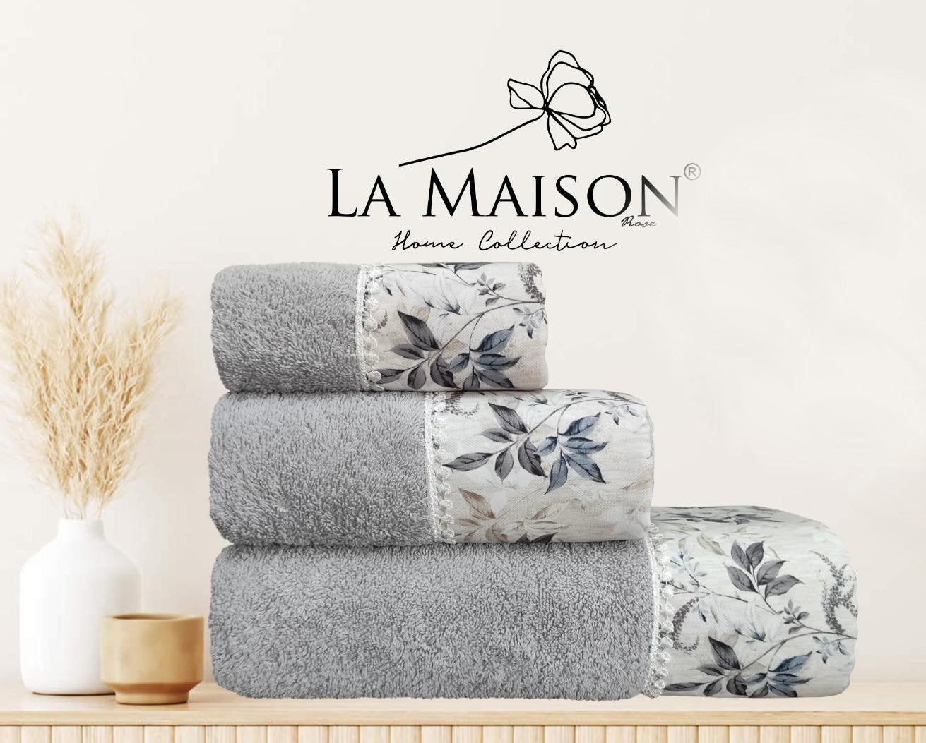 Подарунковий набір рушників La Maison, 3 шт. з ароматом Sage Gri