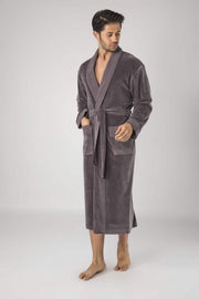 Чоловічий велюровий халат Nusa 20665 - L/XL (46-48), Коричневий