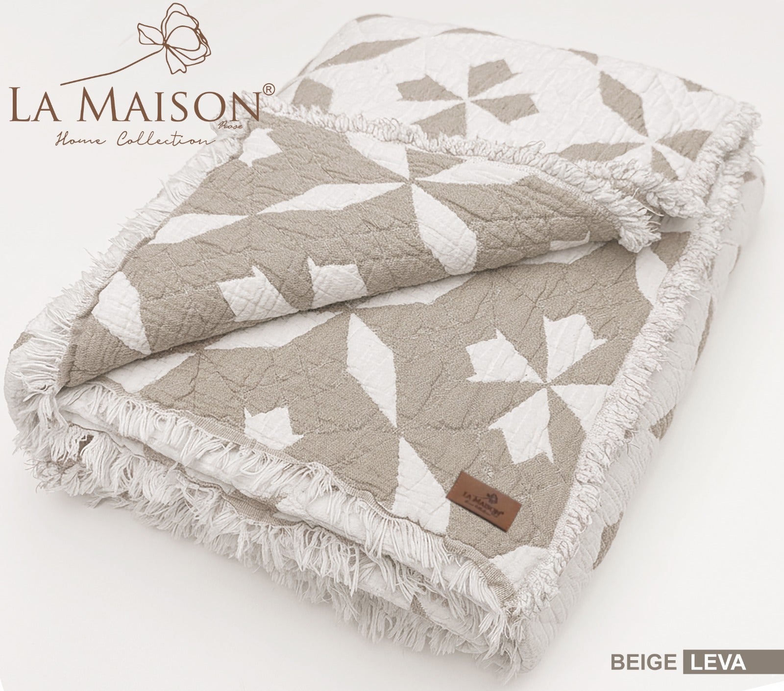 Муслінове покривало La Maison 220 х 240 см. Leva Beige