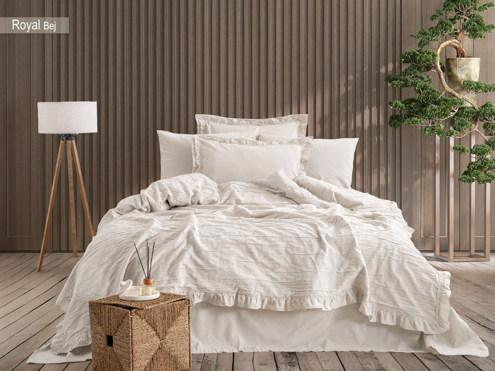 Комплект постільної білизни з покривалом Pupilla Royal 220 x 240 см. Bej