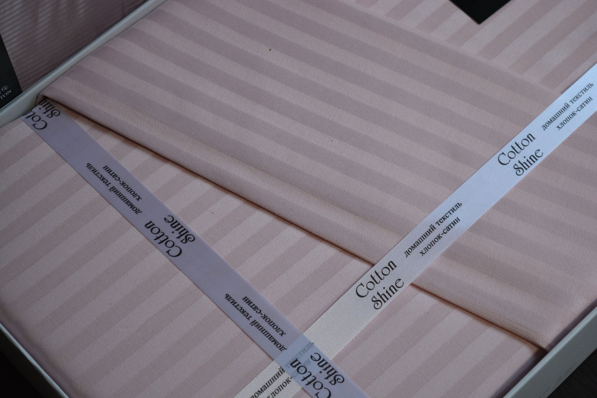 Постільна білизна Cotton Shine Stripe Satin 160х220 Pudra