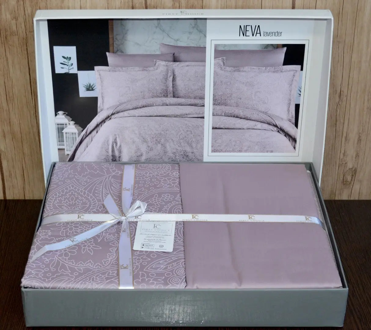 Постільна білизна First Choice Cotton Satin 160х220  Neva Lavender