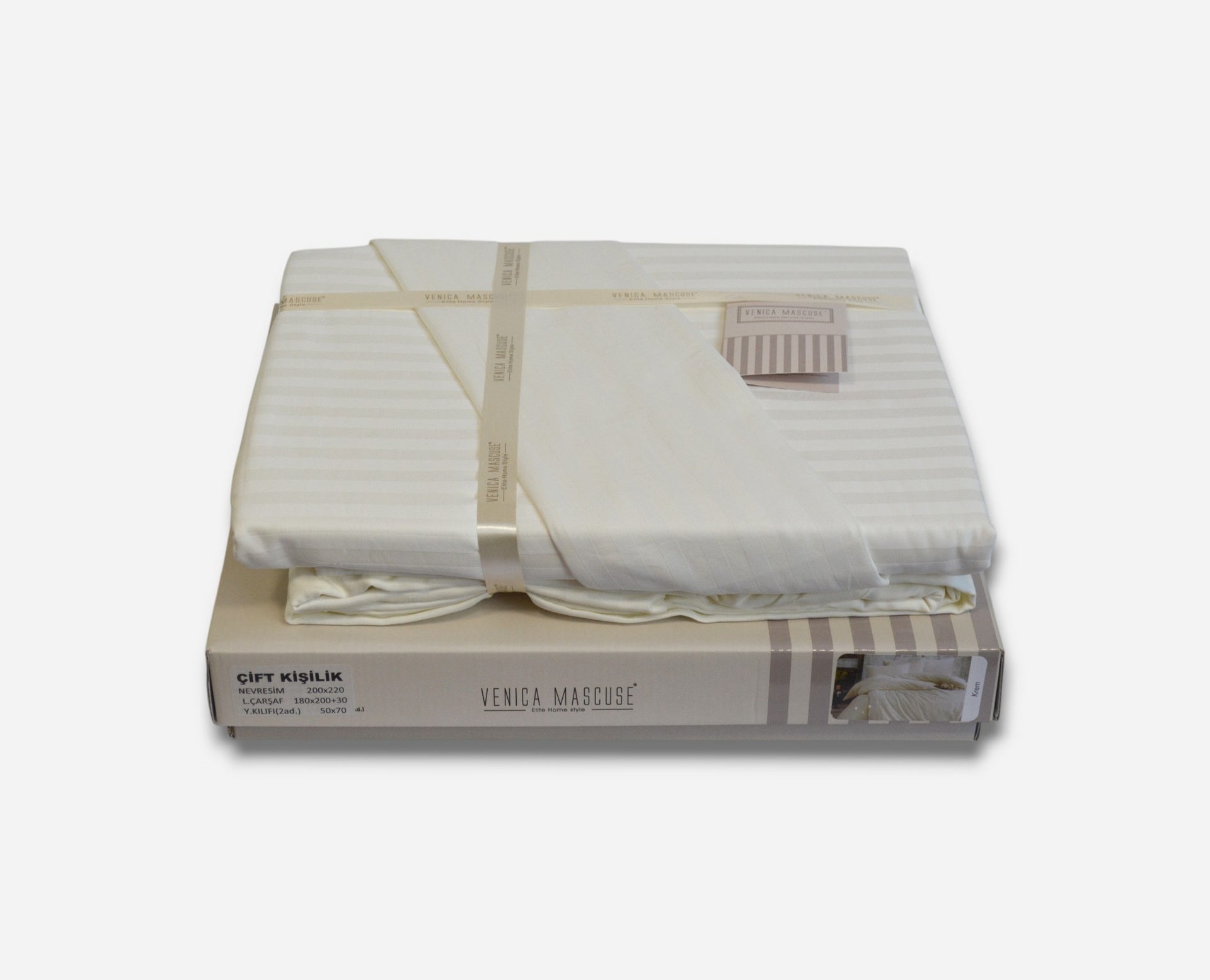 Постільна білизна Venica Mascuse Satin 200х220 см, простирадло 160х220+30 см Krem