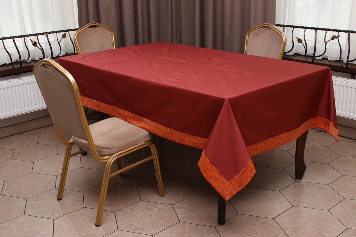 Скатертина Kayra "Carmen" тафта з шеніловим кантом 165×300 см
