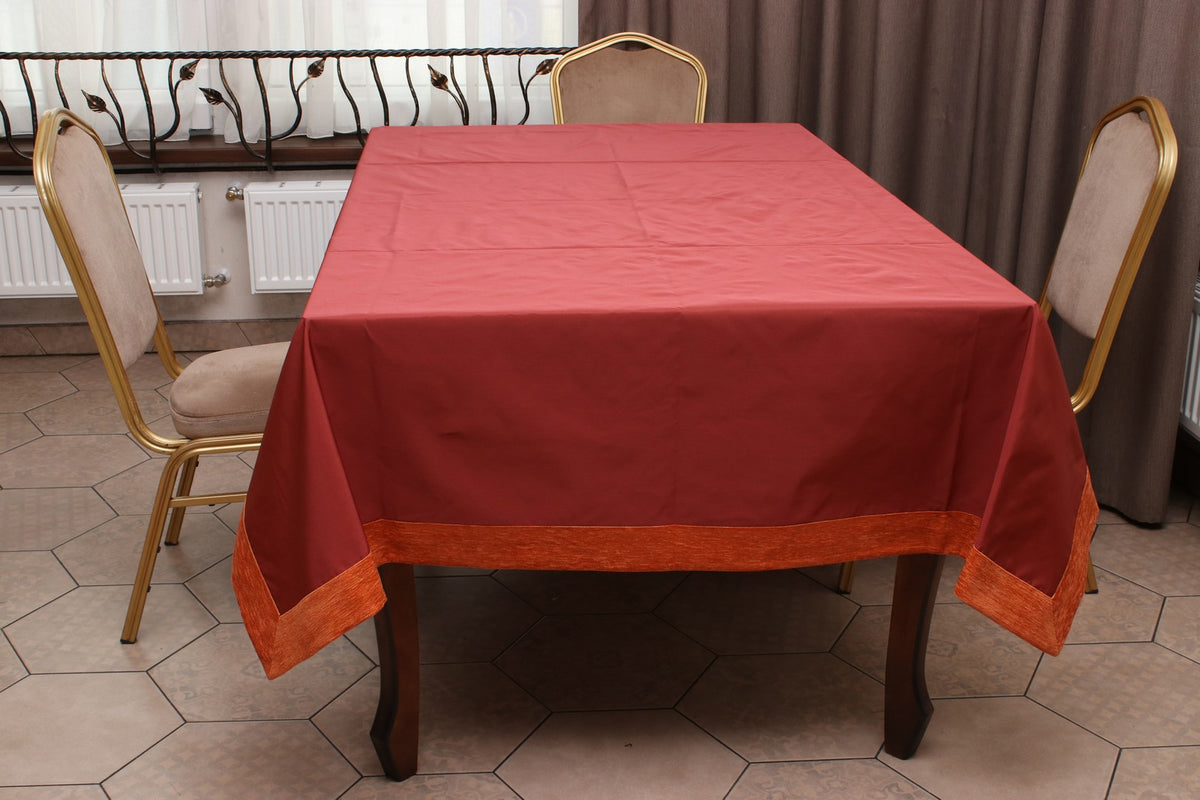 Скатертина Kayra "Carmen" тафта з шеніловим кантом 165×300 см