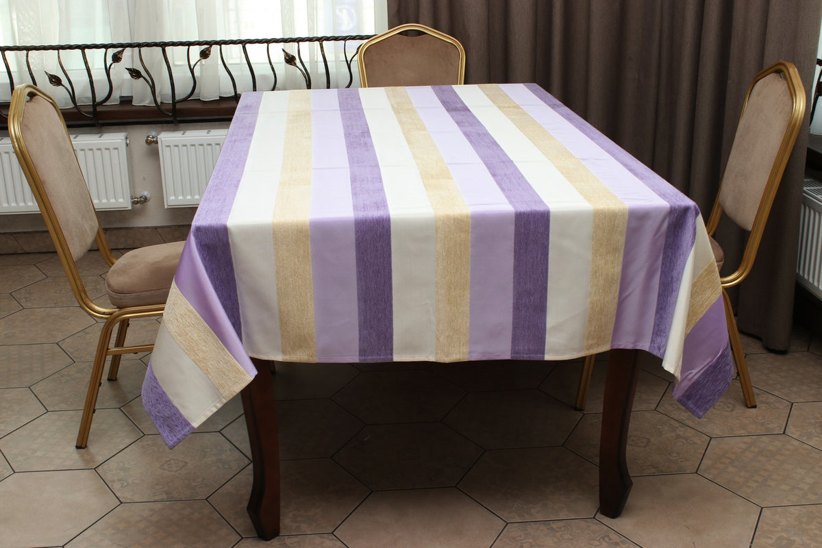 Скатертина Kayra "Шенілова смужка" кольорова, 165×300 см