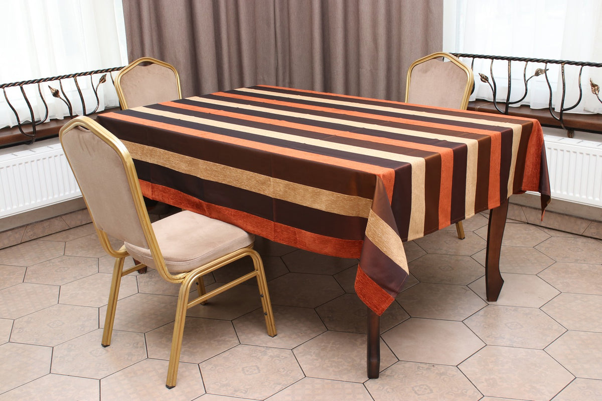 Скатертина Kayra "Шенілова смужка" кольорова, 165×300 см