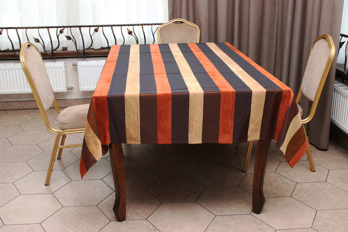 Скатертина Kayra "Шенілова смужка" кольорова, 165×300 см