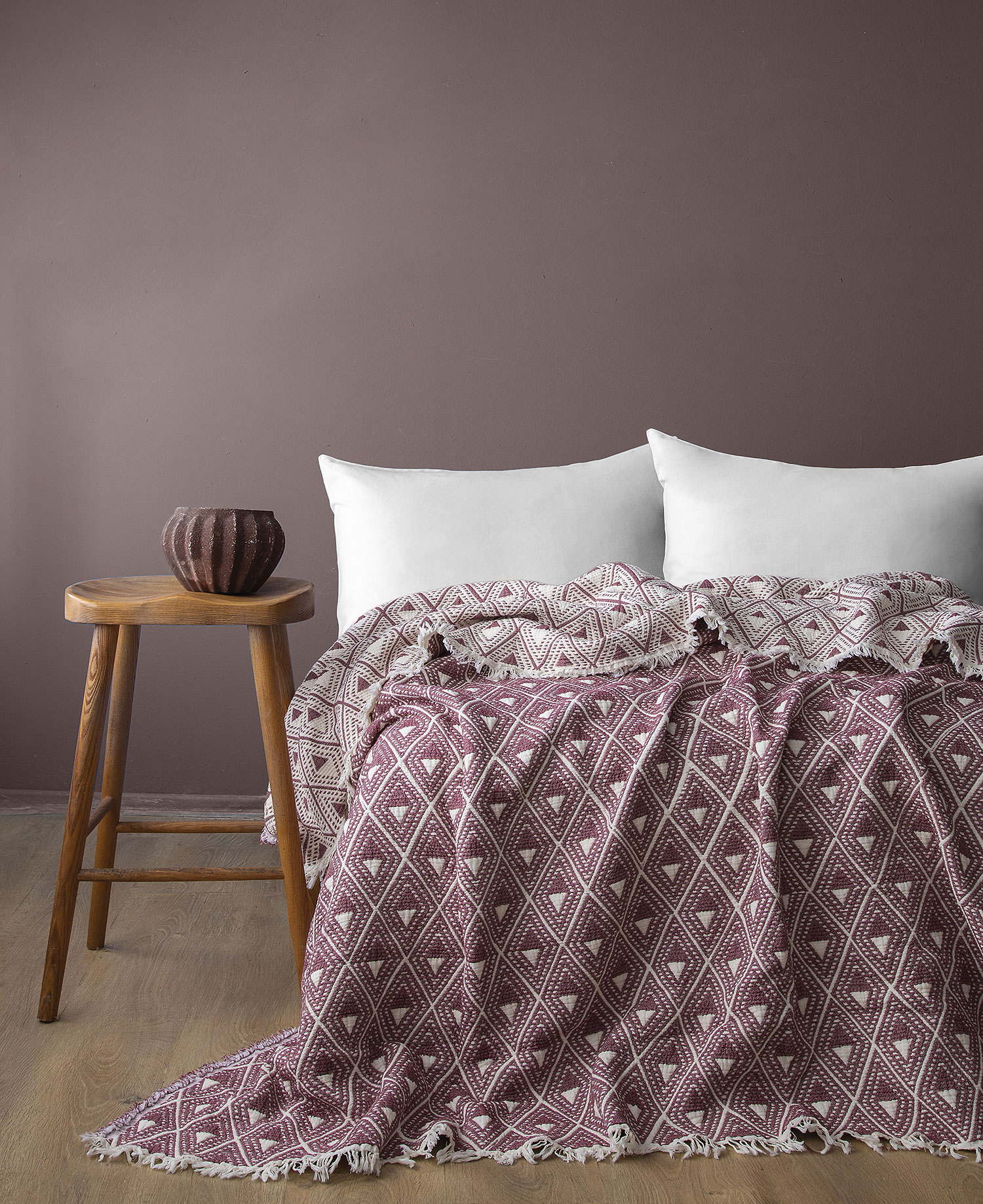 Муслінове покривало Issimo 220 х 240 см. Levone Burgundy