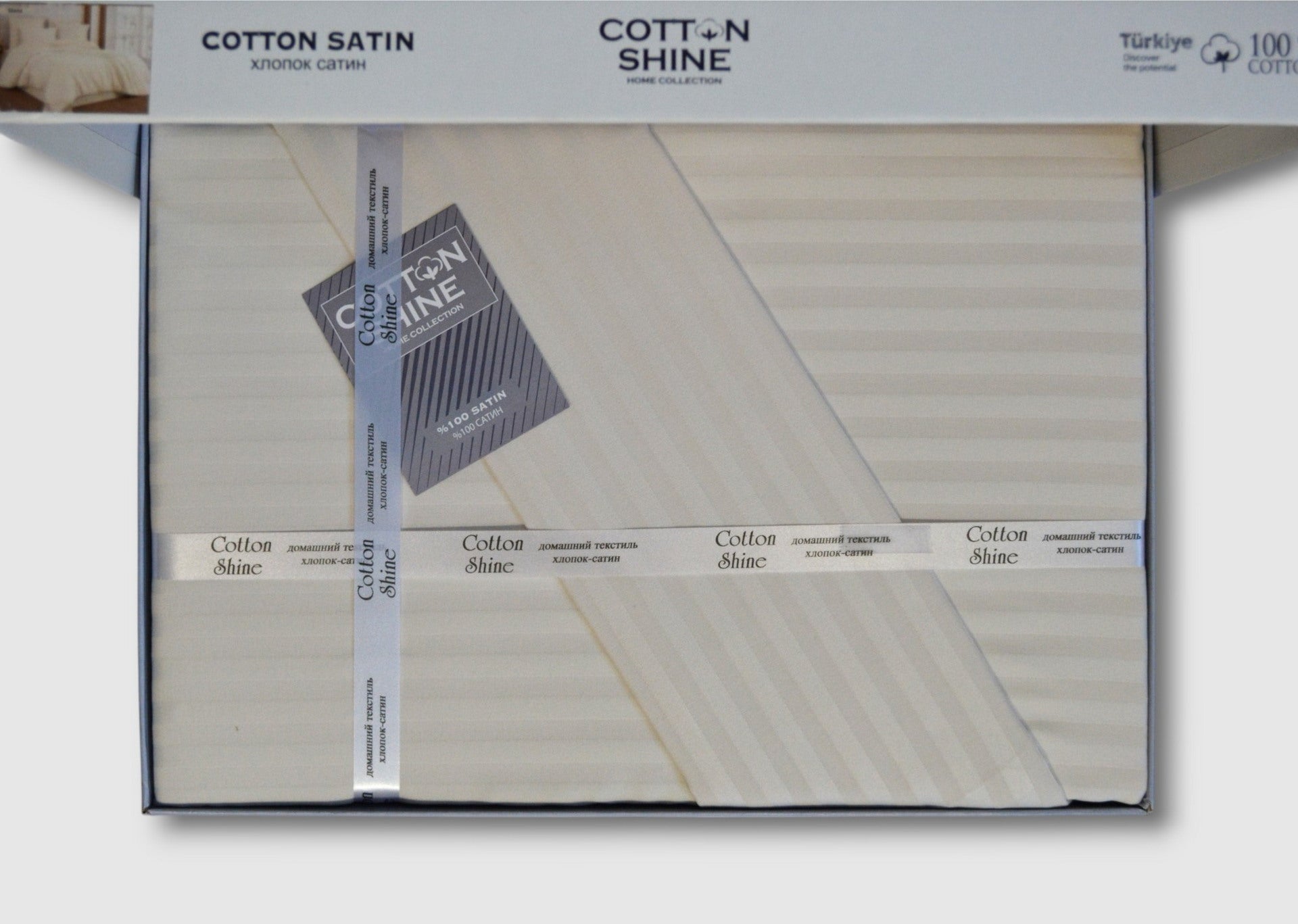 Постільна білизна Cotton Shine Stripe Satin 160х220 Stone