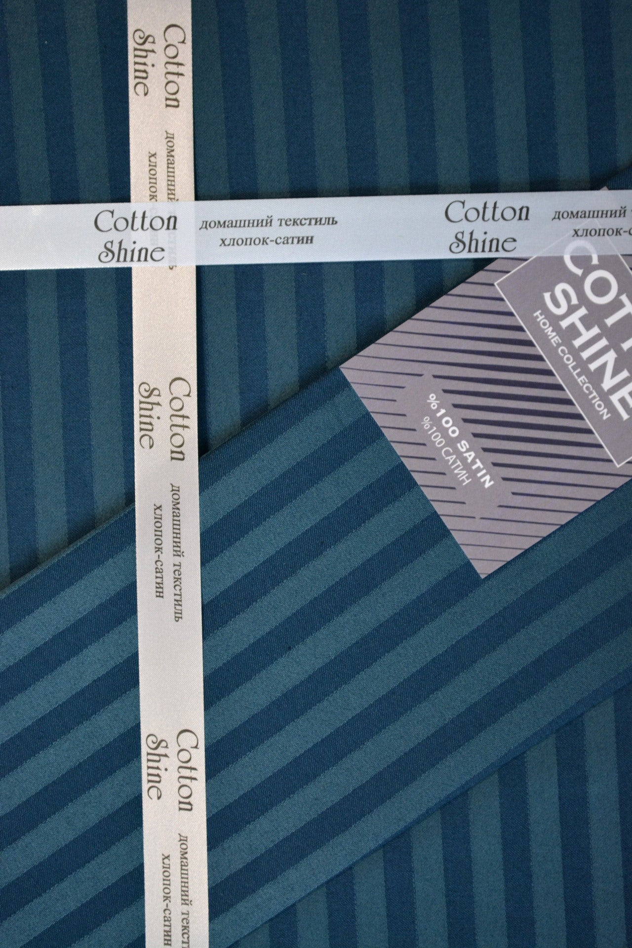 Постільна білизна Cotton Shine Stripe Satin 160х220 Indigo Mavi