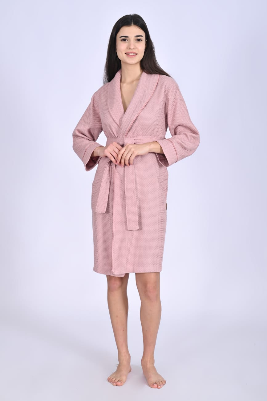 Жіночий вафельний халат Nusa 4271 - L/XL (48-50), Пудровий