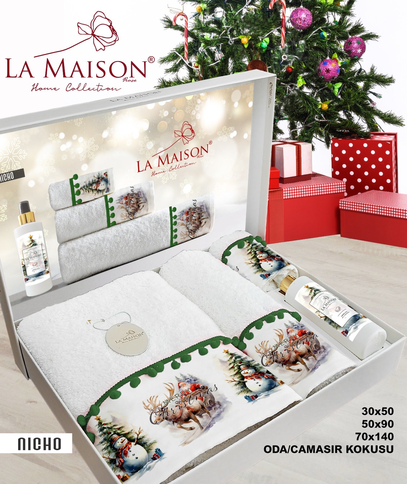 Подарунковий набір рушників La Maison, 3 шт. з ароматом Nicho