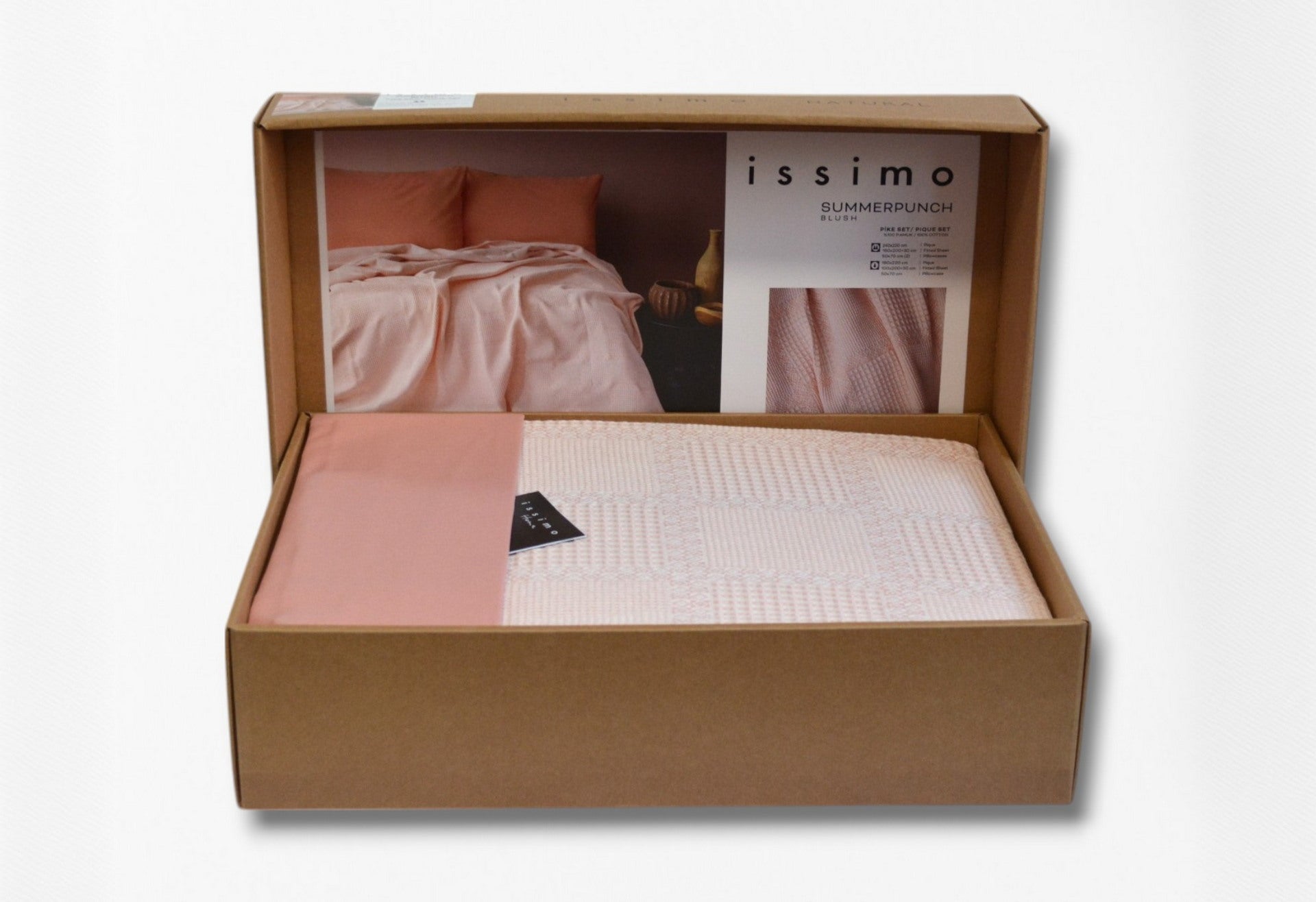 Постільна білизна з пледом Issimo Ranforse 220 х 240 см Summerpunch Blush