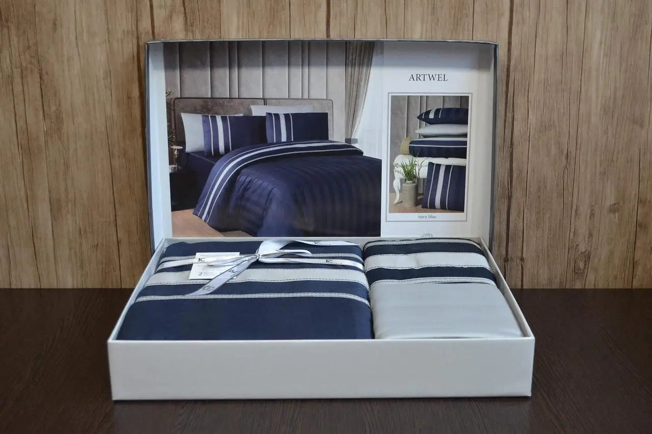 Постільна білизна First Choice Deluxe Satin DARK 160х220 Artwel Navy Blue