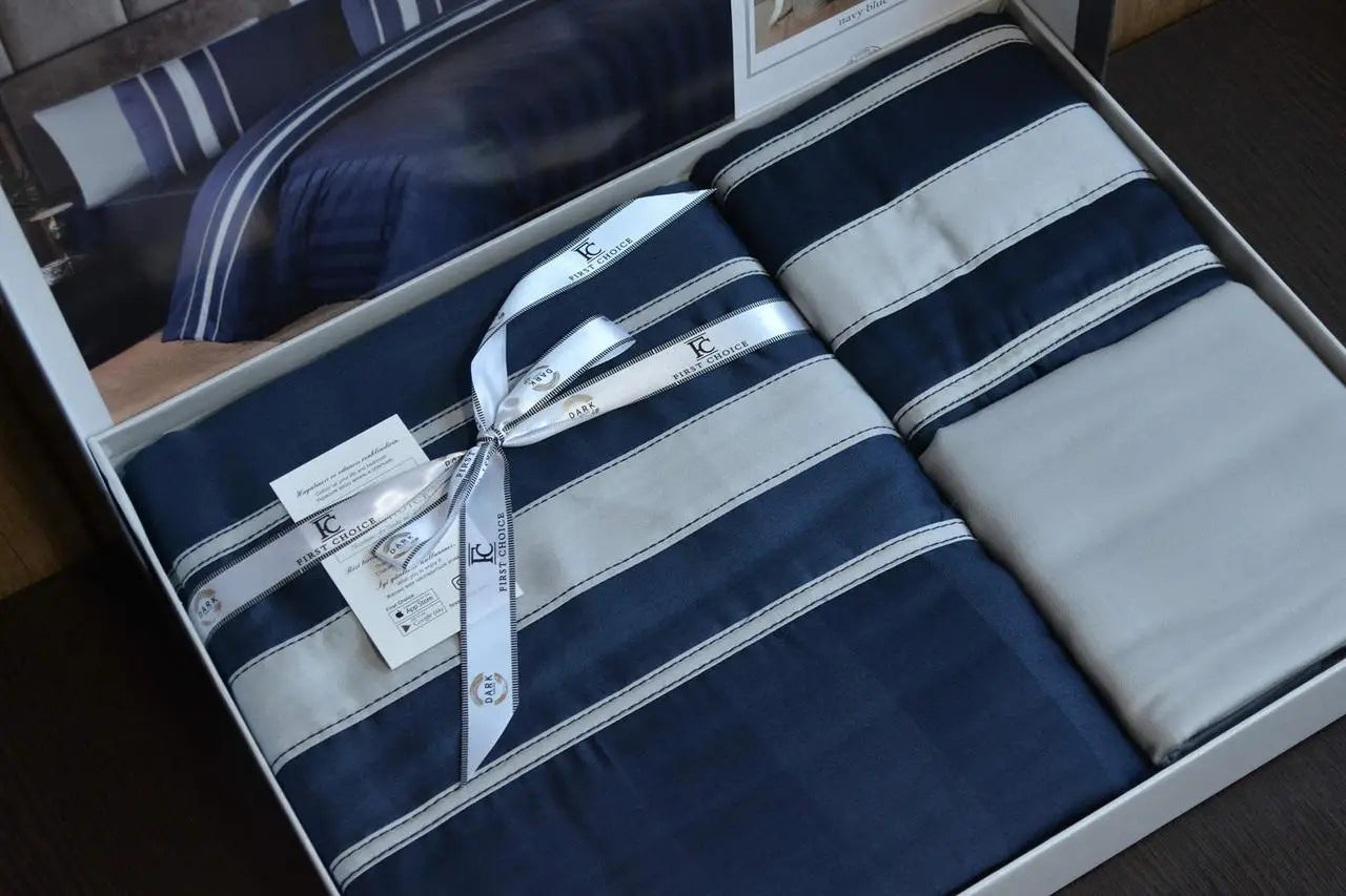 Постільна білизна First Choice Deluxe Satin DARK 160х220 Artwel Navy Blue