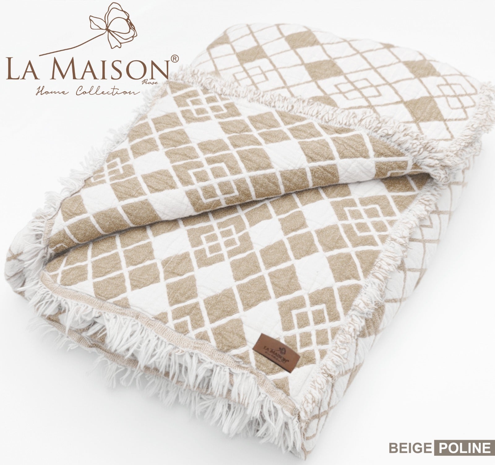 Муслінове покривало La Maison 220 х 240 см. Poline Beige