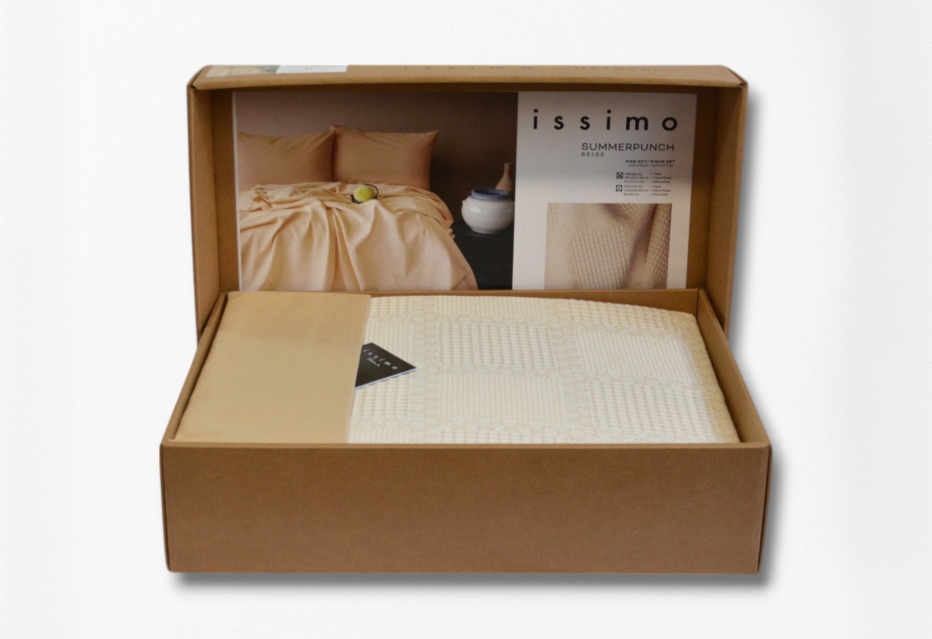 Постільна білизна з пледом Issimo Ranforse 220 х 240 см Summerpunch Beige
