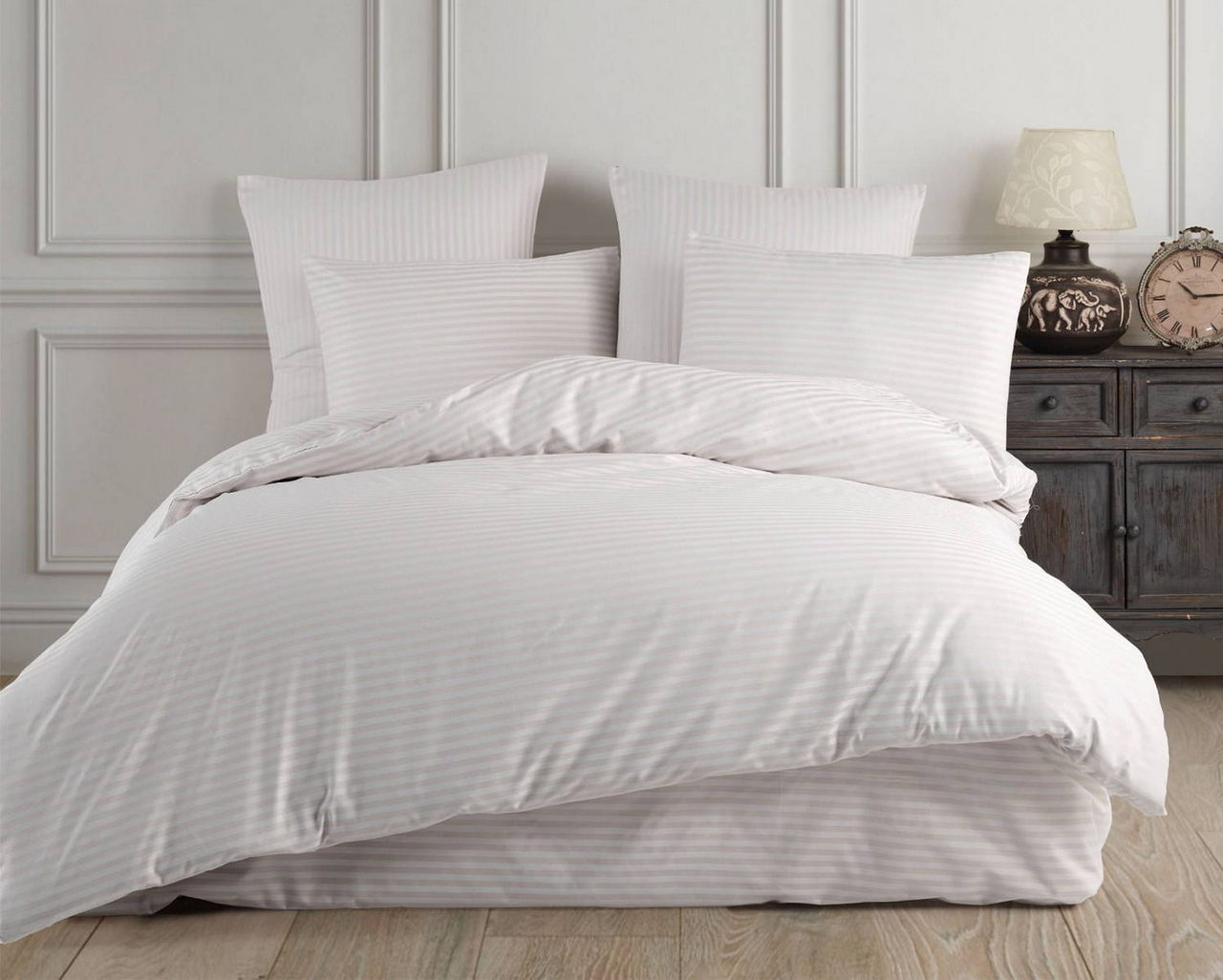 Постільна білизна Venica Mascuse Satin 200х220 см, простирадло 160х220+30 см Stone