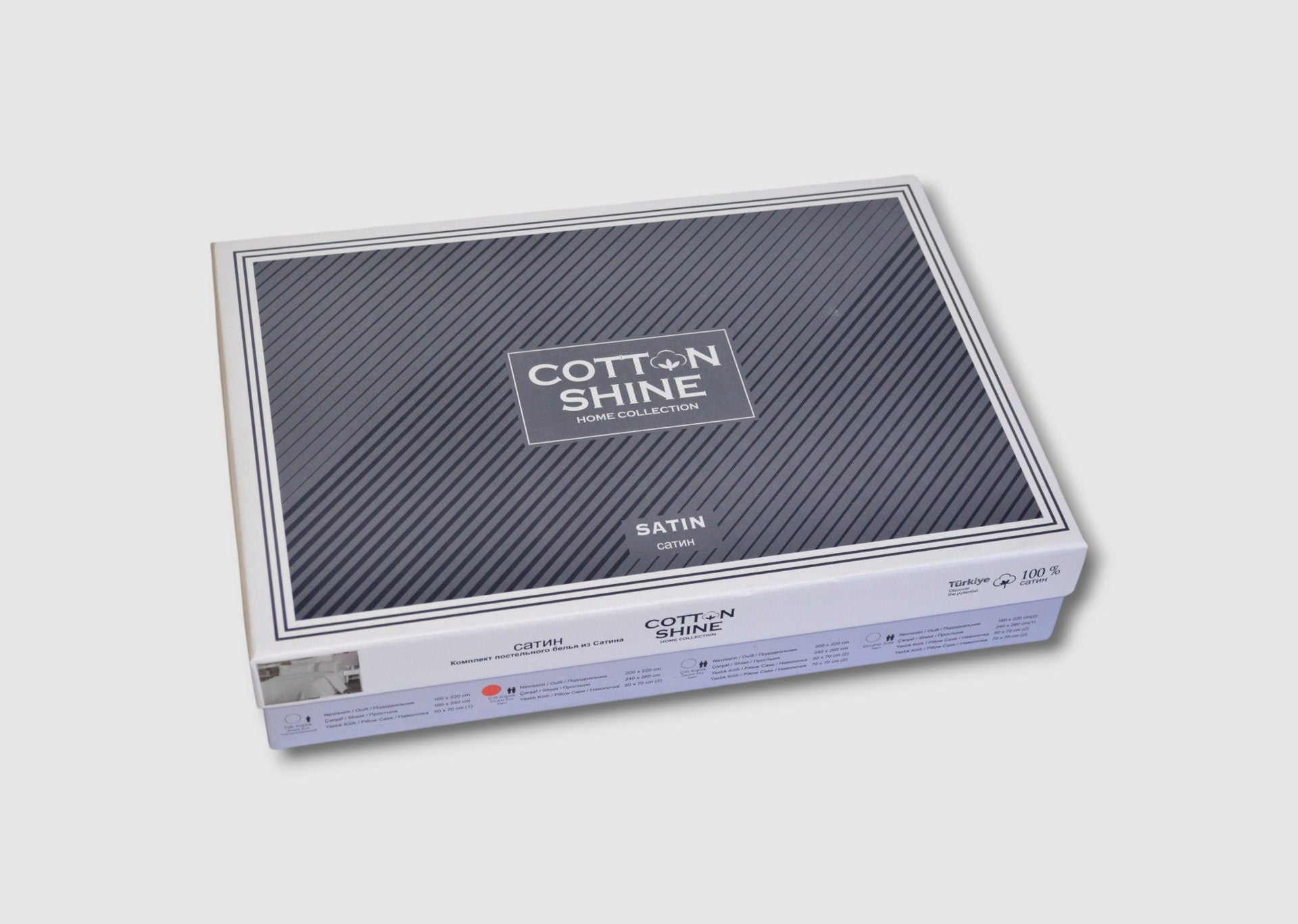 Постільна білизна Cotton Shine Stripe Satin 160х220 Kahve