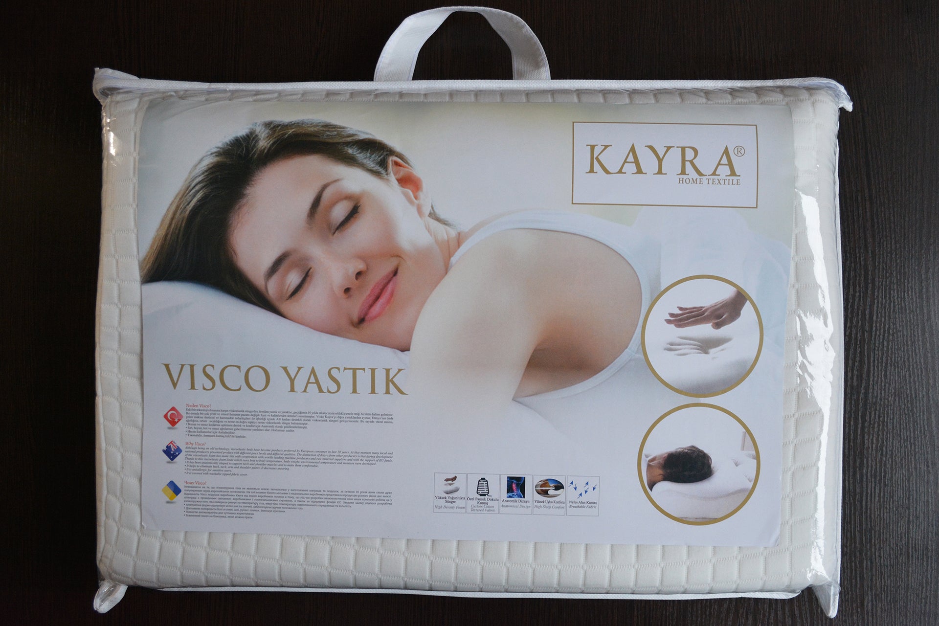 Ортопедична подушка Kayra 40×60х12 см Visco анатомічна