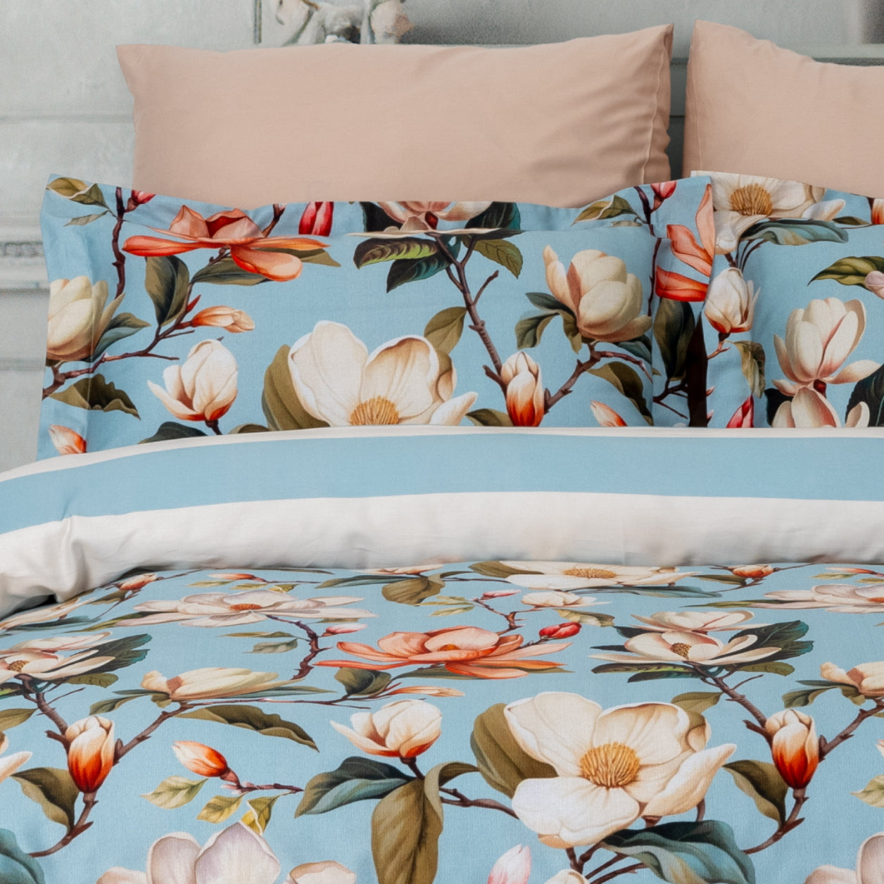 Комплект постільної білизни Prima Casa Digital Satin 200 х 220 см. Magnolya Blue
