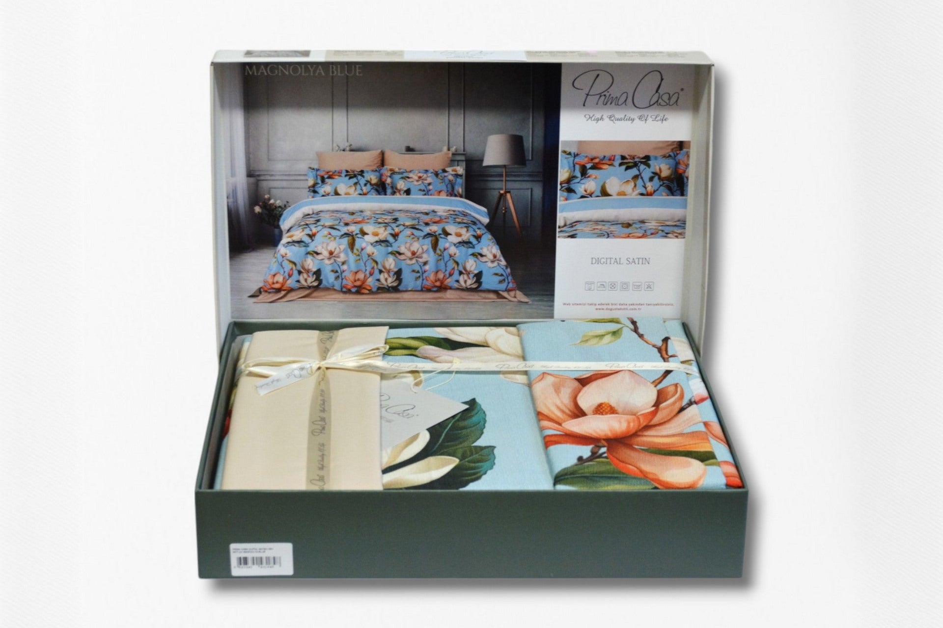 Комплект постільної білизни Prima Casa Digital Satin 200 х 220 см. Magnolya Blue