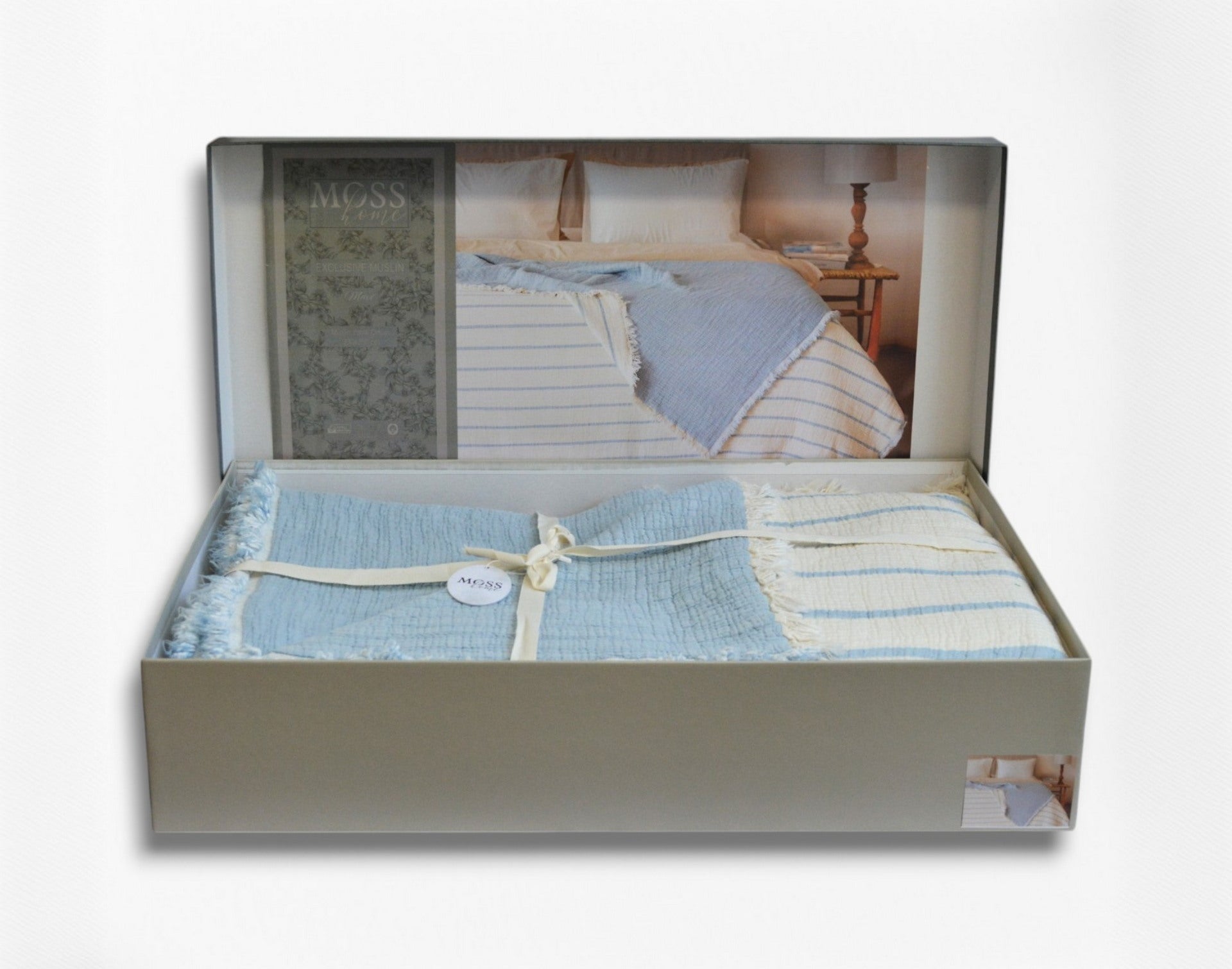 Муслінове покривало Moss Exclusive Muslin 230 х 250 см. Mavi