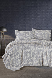 Муслінове покривало з наволочками First Choice Blooming 240 х 260 см. Rodya Grey