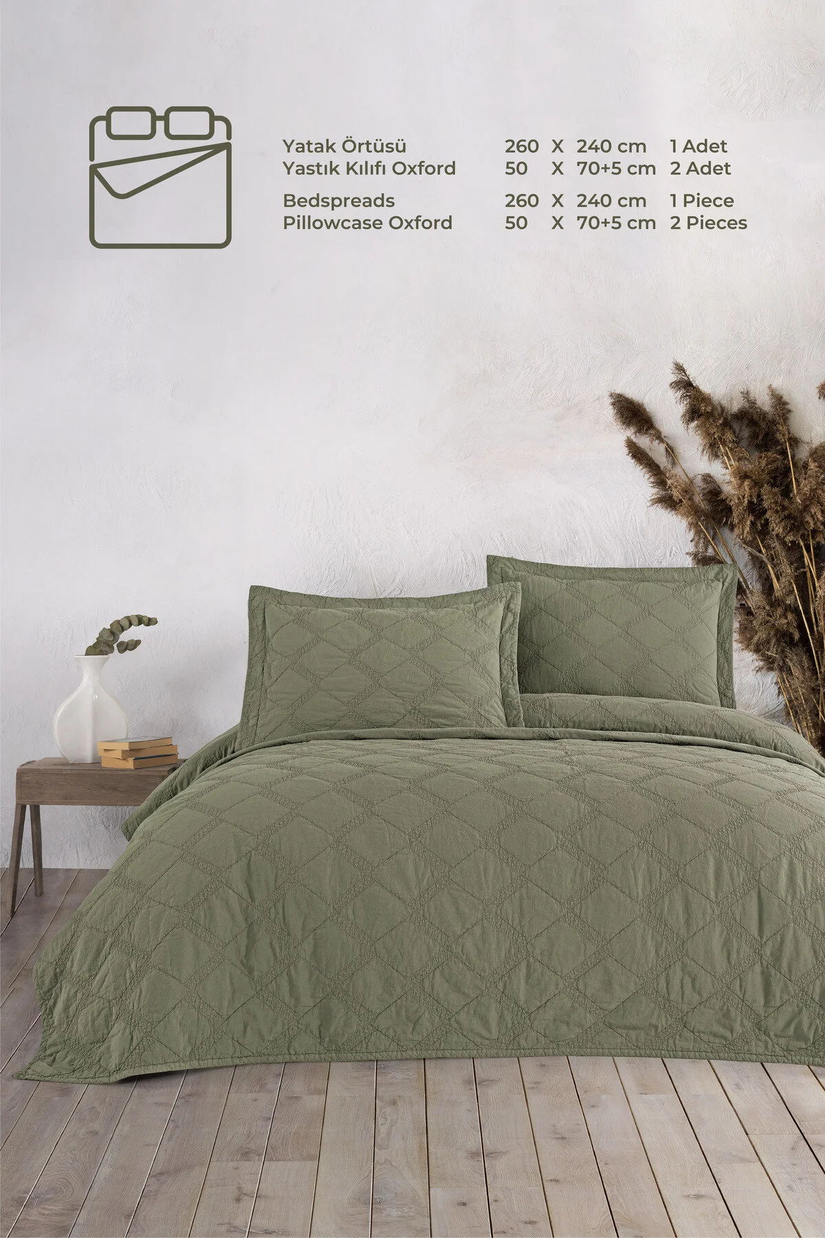 Покривало з наволочками Maribor Natural Creations 240 х 260 см. Green