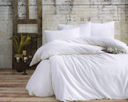 Постільна білизна Venica Mascuse Satin 200х220 см, простирадло 180х200+30 см Beyaz