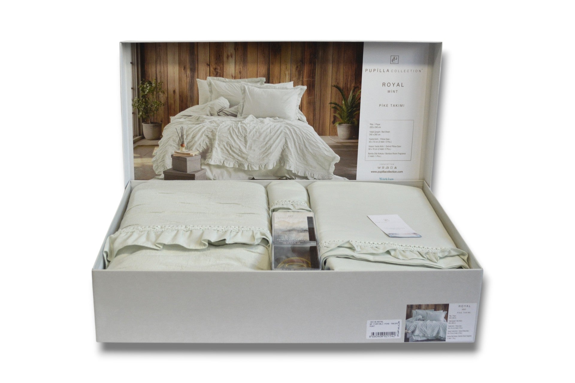 Комплект постільної білизни з покривалом Pupilla Royal 220 x 240 см. Mint