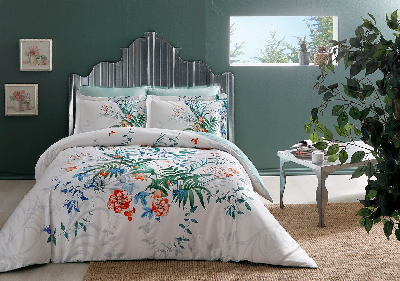 Постільна білизна TAC Satin Deluxe 200x220 см Aden Yesil