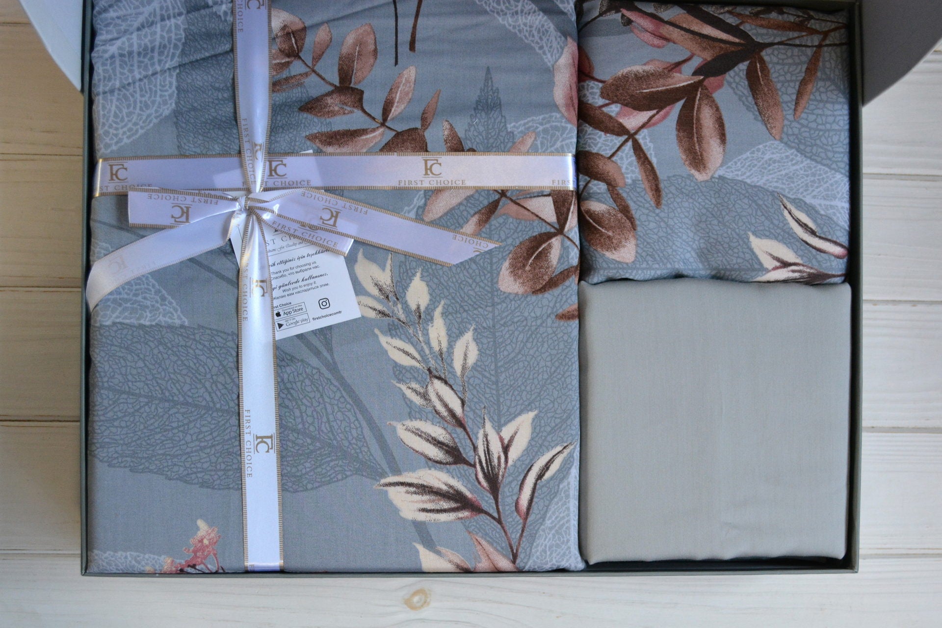Постільна білизна First Choice Cotton Satin 200х220 Albert Grey