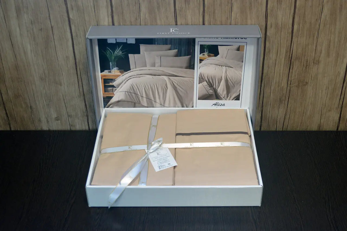 Постільна білизна First Choice Ranforce Deluxe 200 х 220 см Alisa Ekru