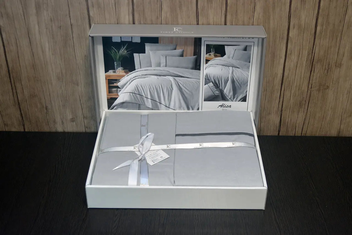 Постільна білизна First Choice Ranforce Deluxe 200 х 220 см Alisa Grey