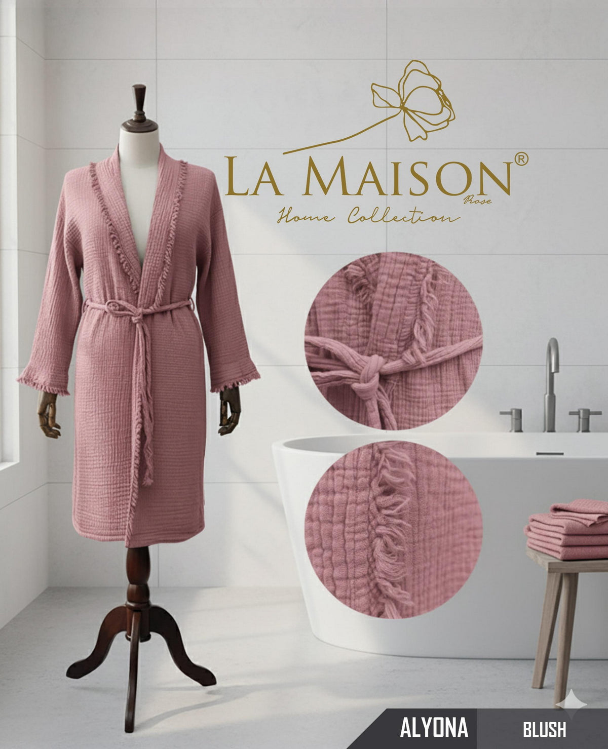 Жіночий мусліновий халат La Maison Alyona Blush