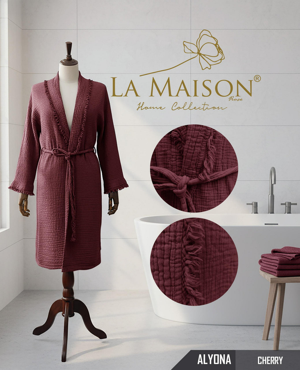 Жіночий мусліновий халат La Maison Alyona Cherry