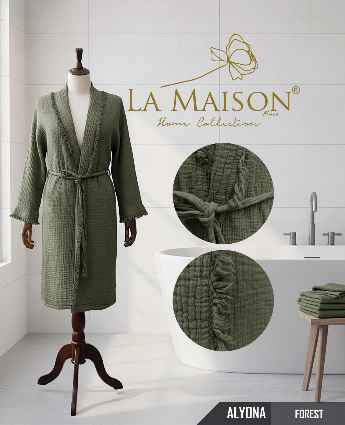 Жіночий мусліновий халат La Maison Alyona Forest