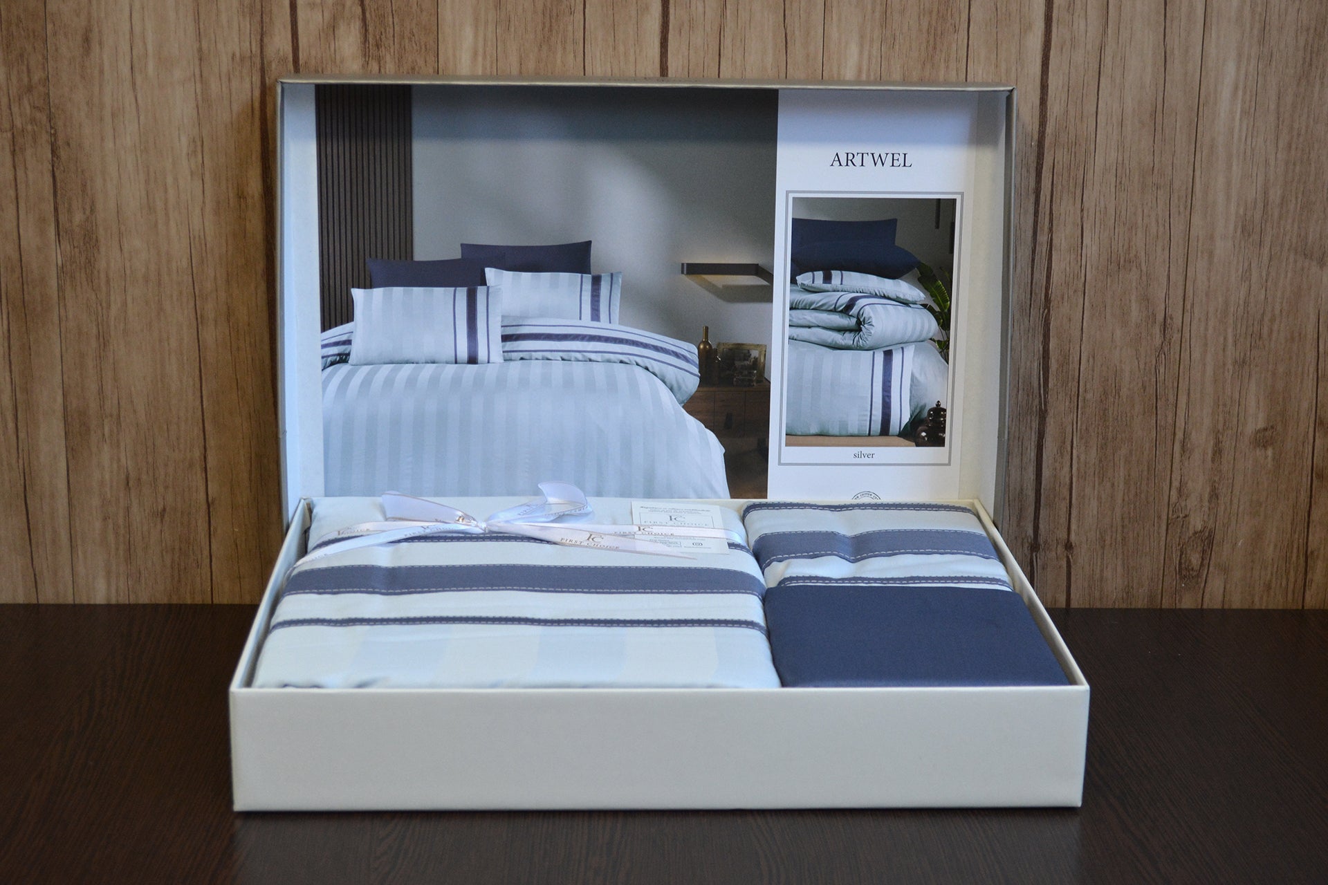 Комплект постільної білизни First Choice Deluxe Satin 160х220 Artwel Silver