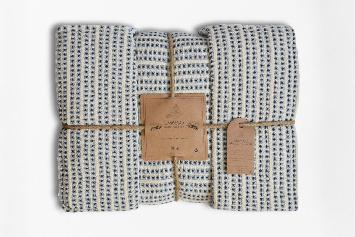 Покривало з наволочками Limasso 240×260 см. Azure Indigo