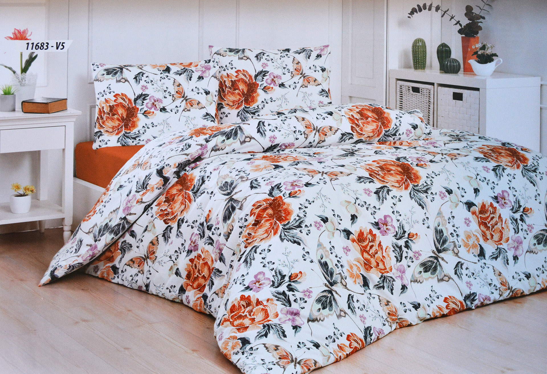 Комплект постільної білизни Bella Home Ranforse 200x220 см Flowers Kiremit