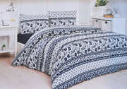 Комплект постільної білизни Bella Home Ranforse 200x220 см Leaf Lacivert